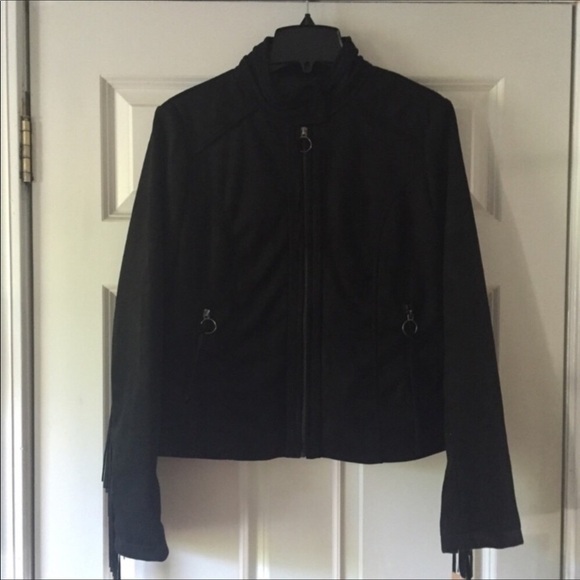 Rachel Roy Fringe Faux Suede Moto Jacket NWT - Picture 5 of 9